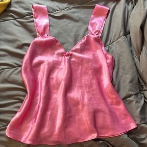 VINTAGE PINK SATIN LINGERIE TANK